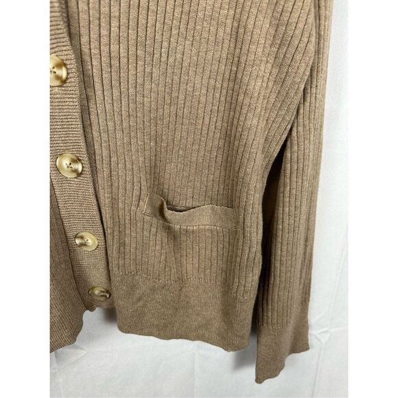NWT Sanctuary Women’s Ribbed V-Neck Cardigan Sweater Heather Truffle M - Picture 7 of 10